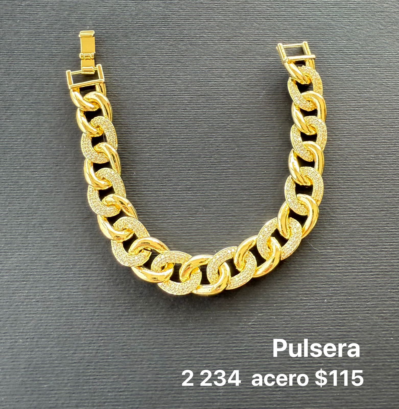 Pulsera cubana acero