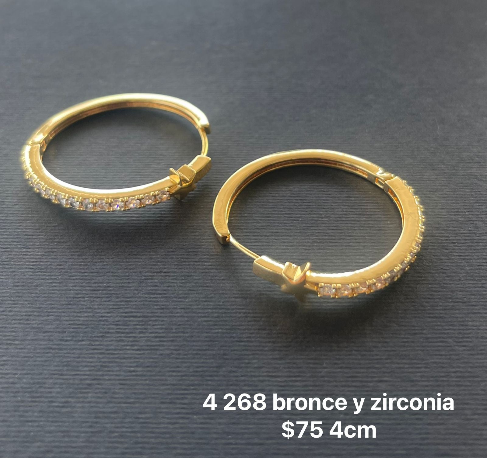 Arracadas bronce y zirconia