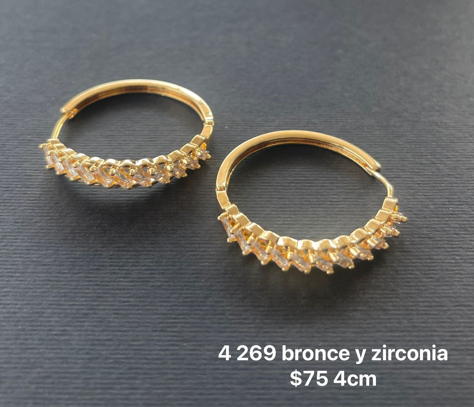 Arracadas bronce y zirconia