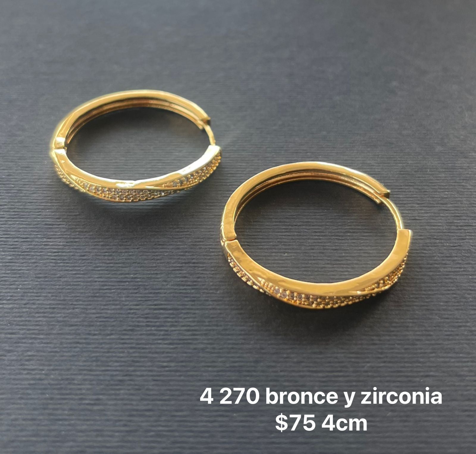 Arracadas bronce y zirconia
