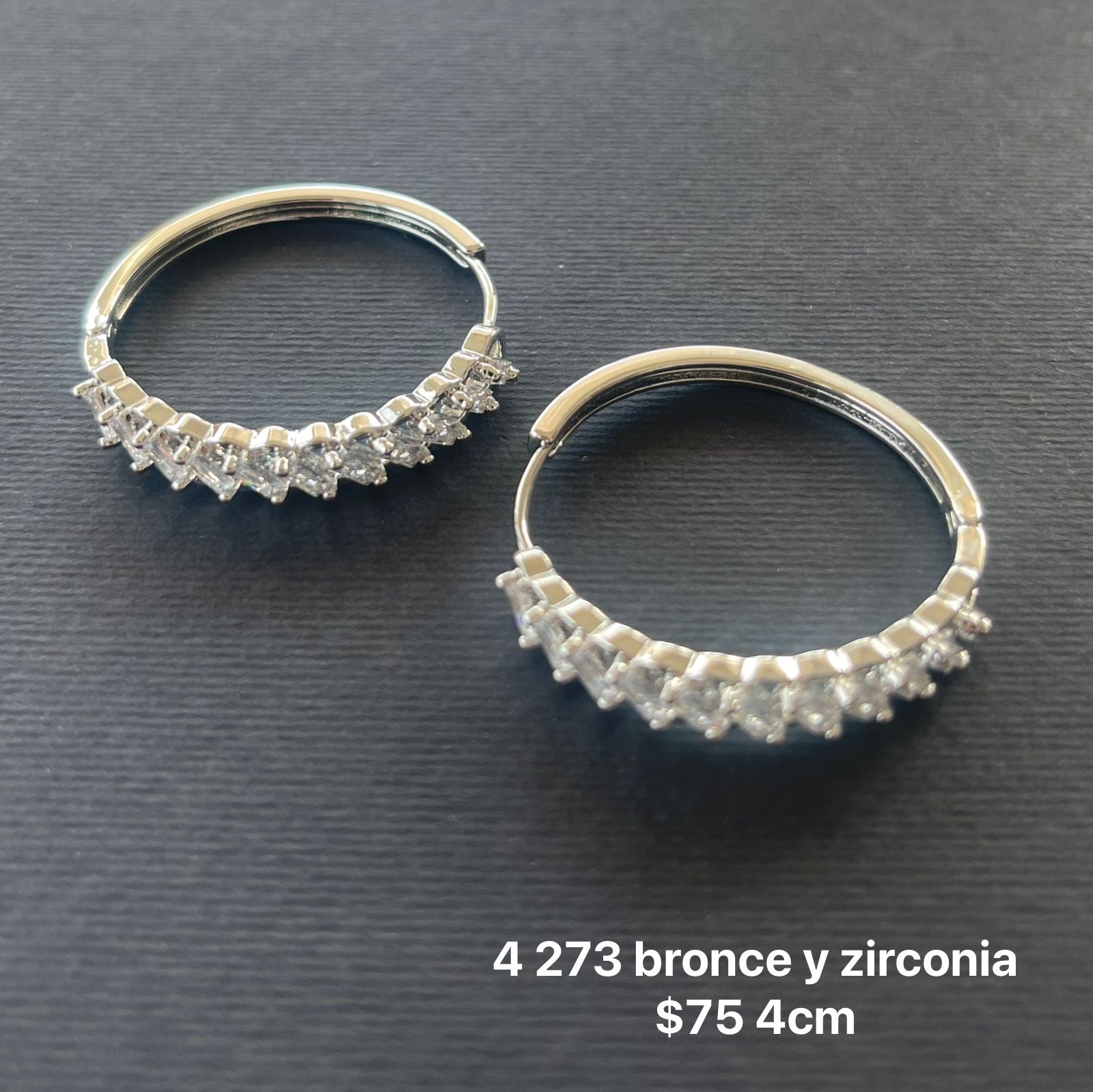 Arracadas bronce y zirconia