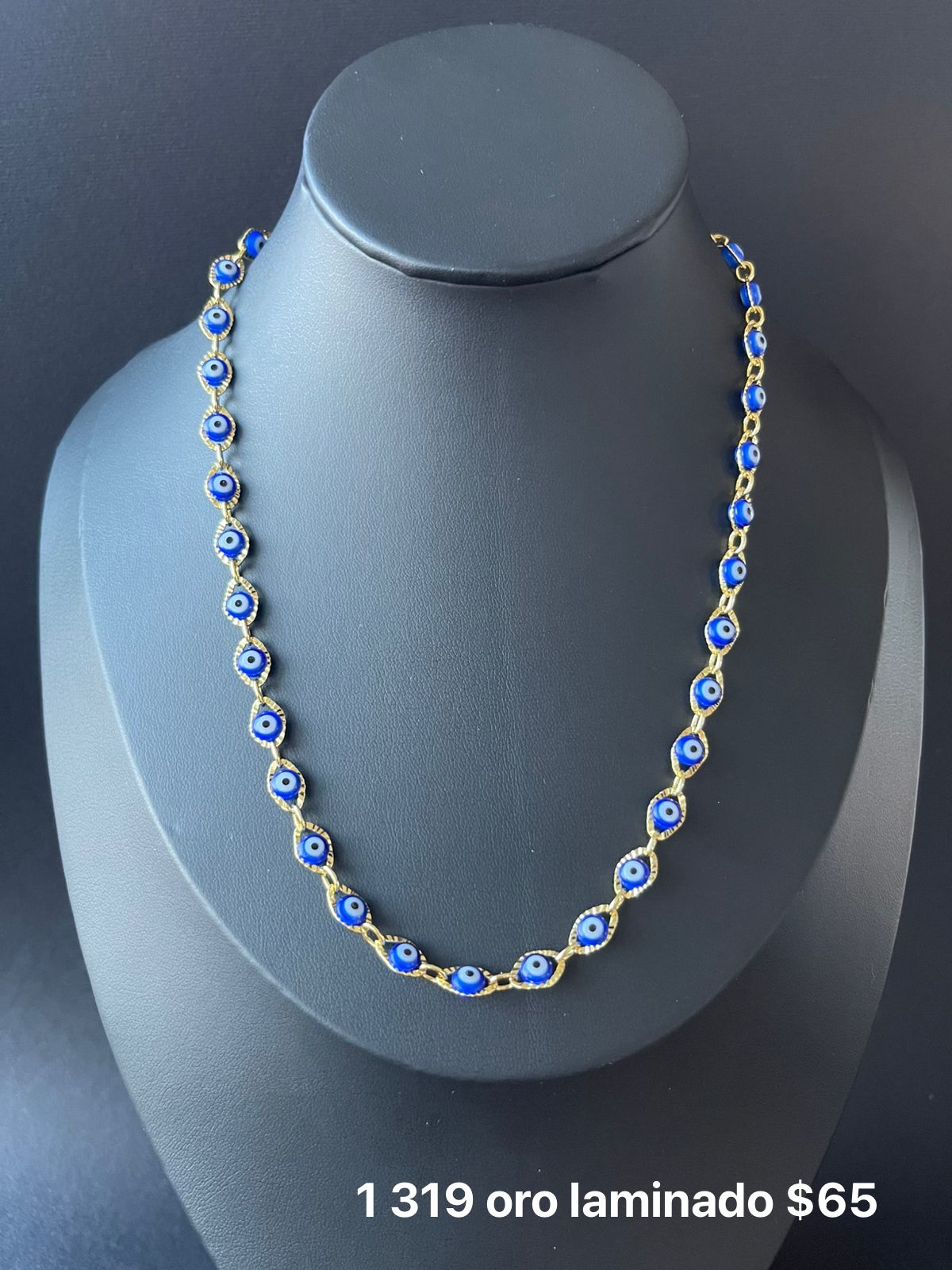 Collar ojo oro laminado