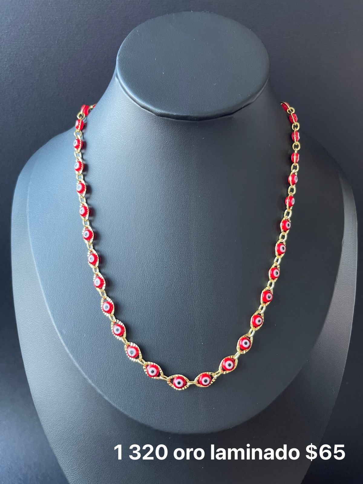 Collar ojo oro laminado