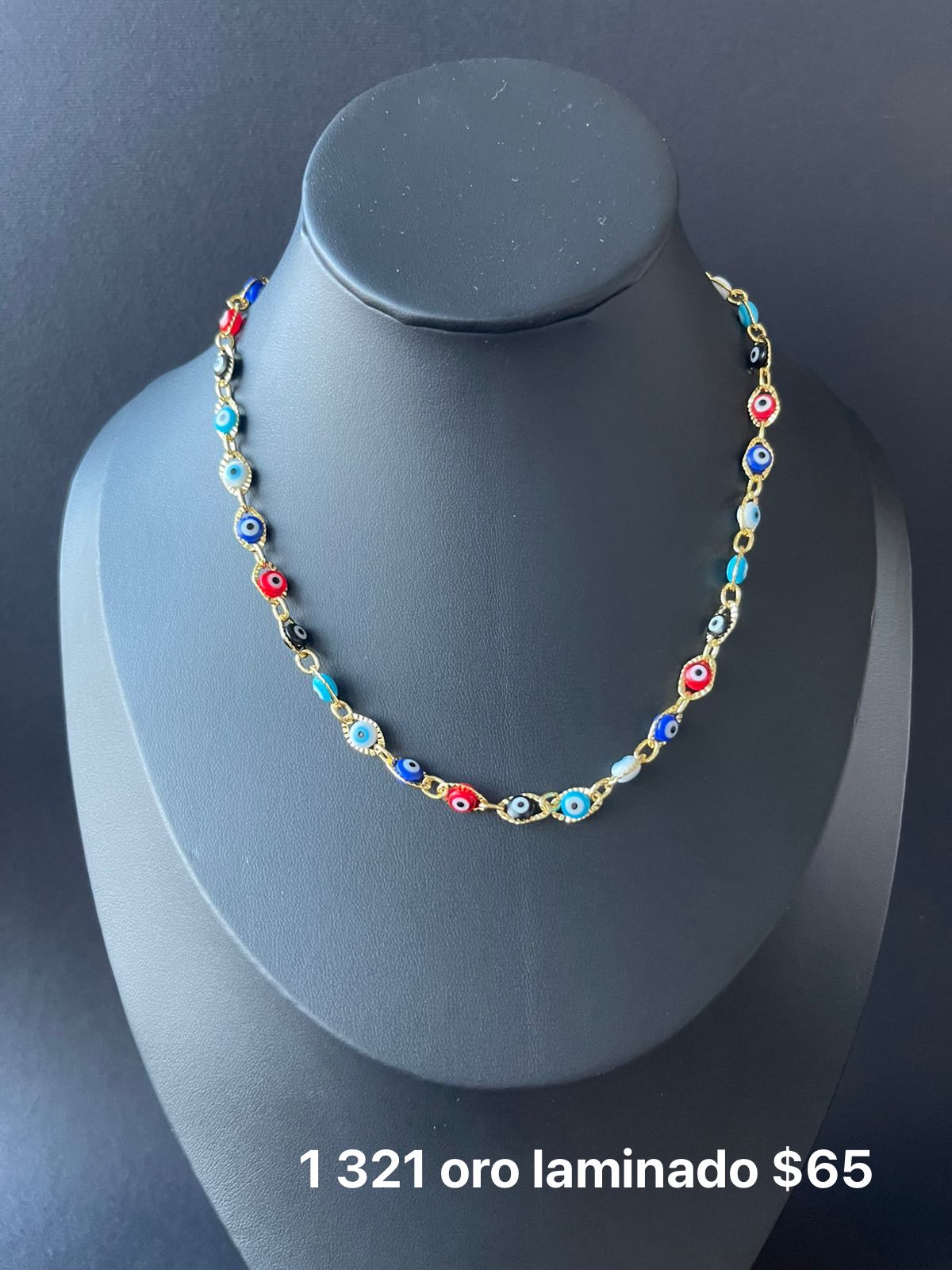 Collar ojo oro laminado