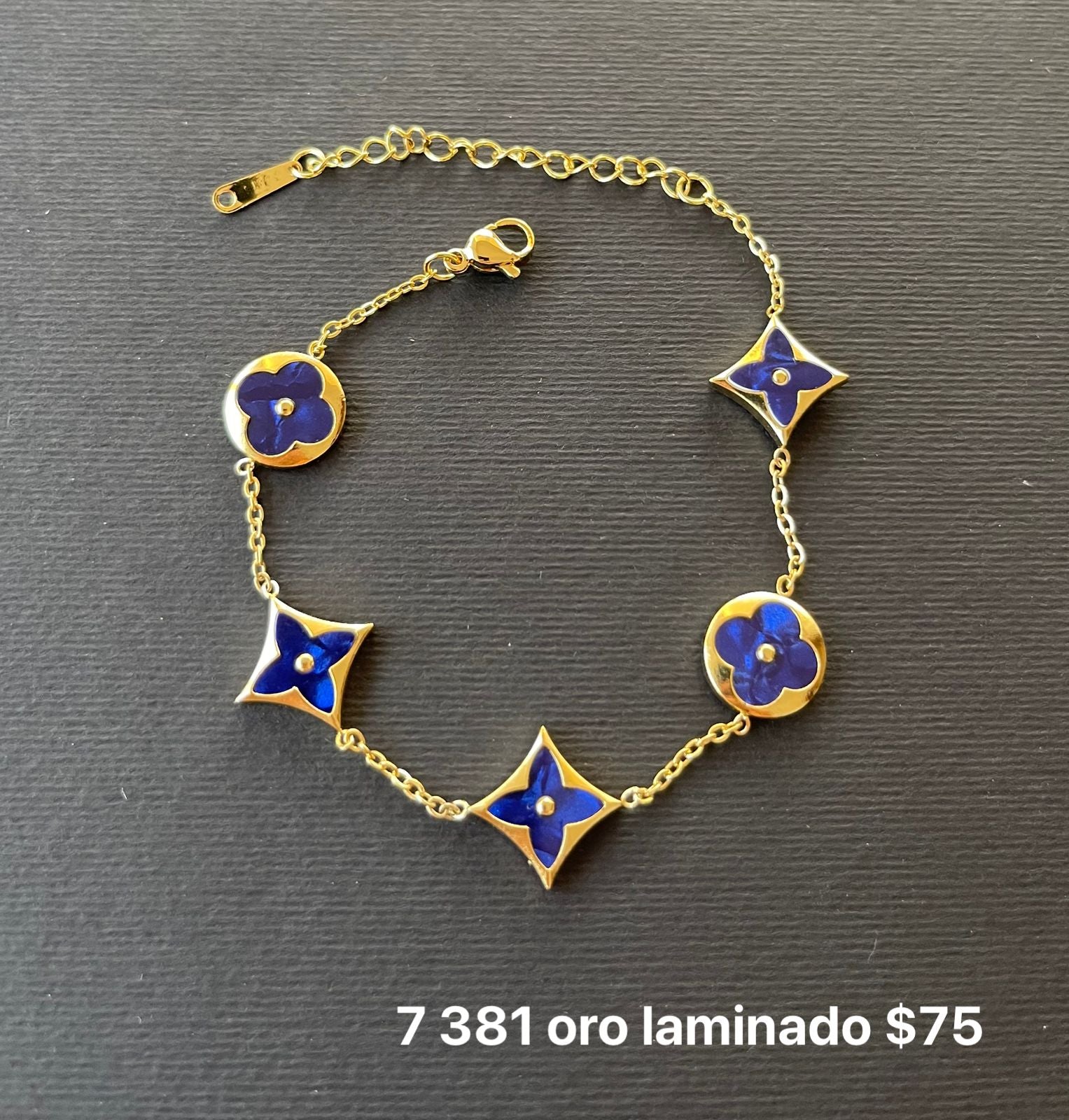 Pulsera LV oro laminado