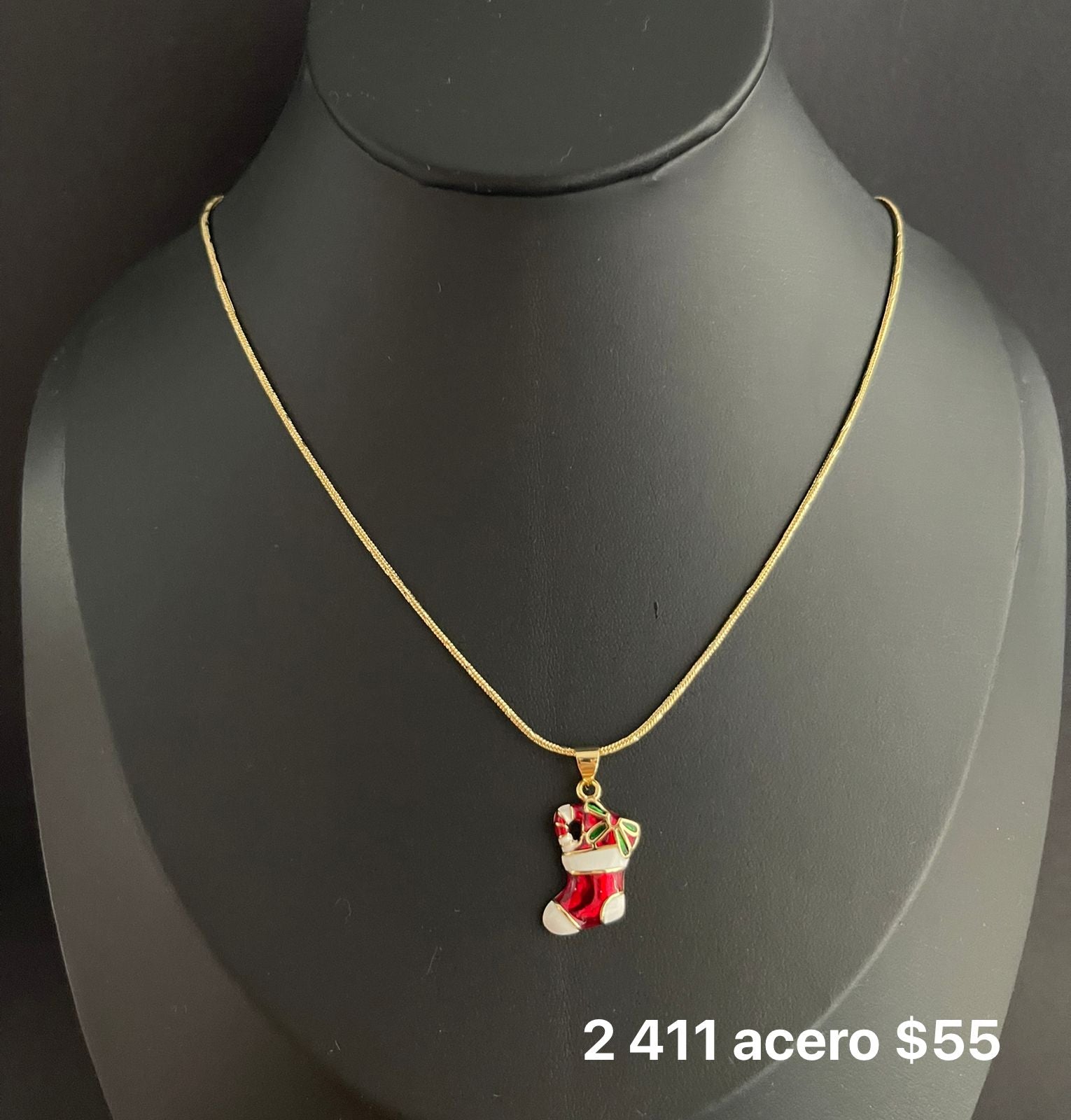 Collar navideño acero inox