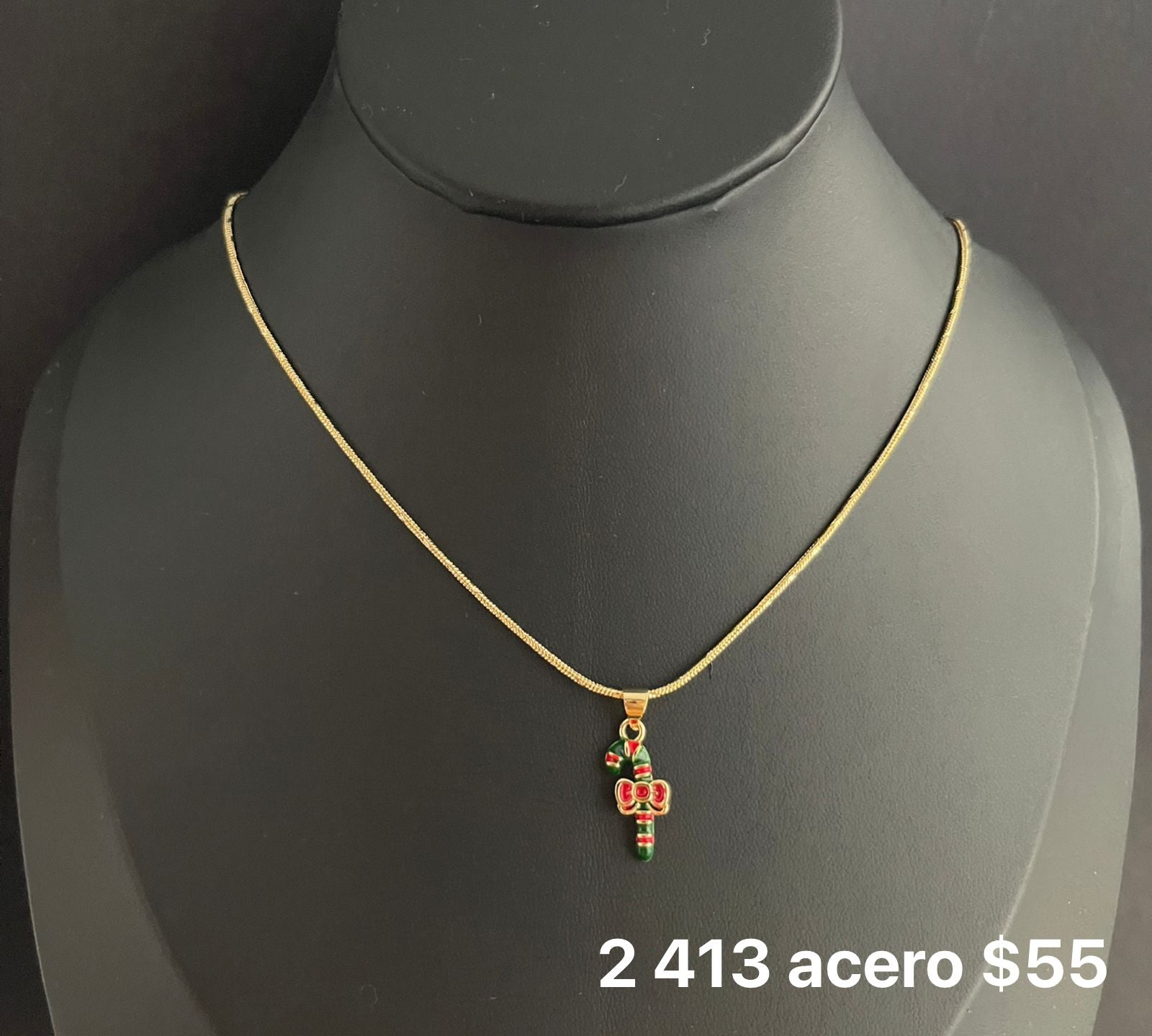 Collar navideño acero inox