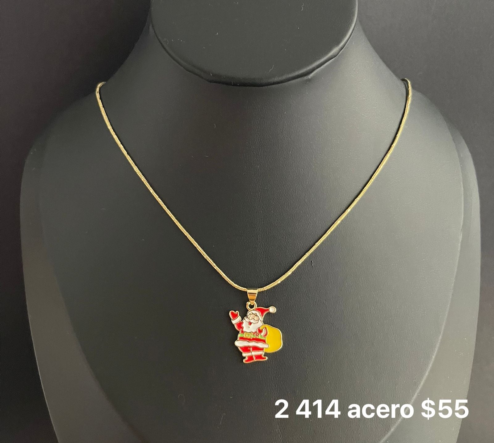 Collar navideño acero inox