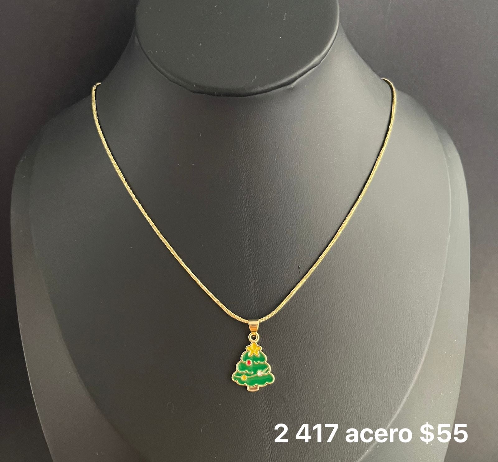 Collar navideño acero inox