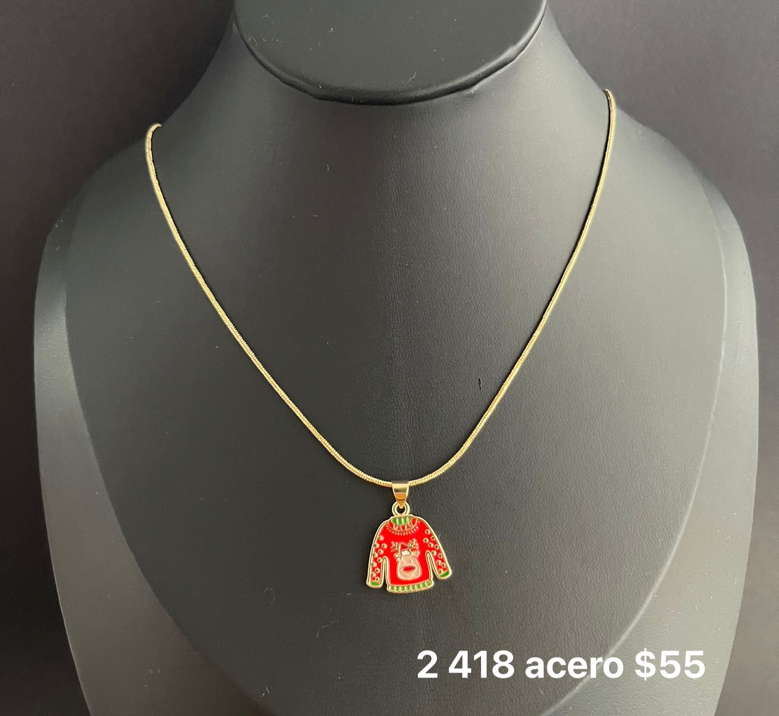 Collar navideño acero inox