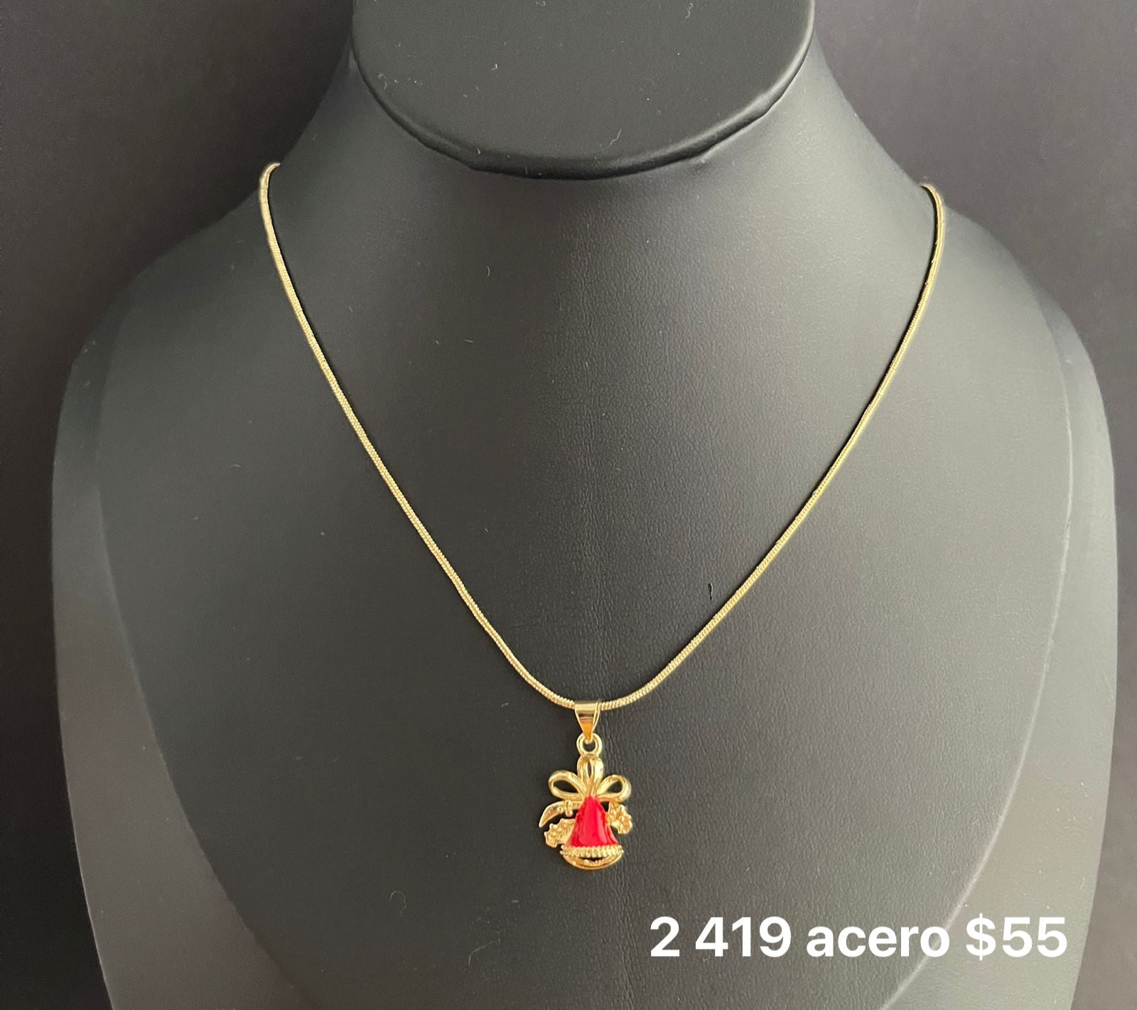 Collar navideño acero inox