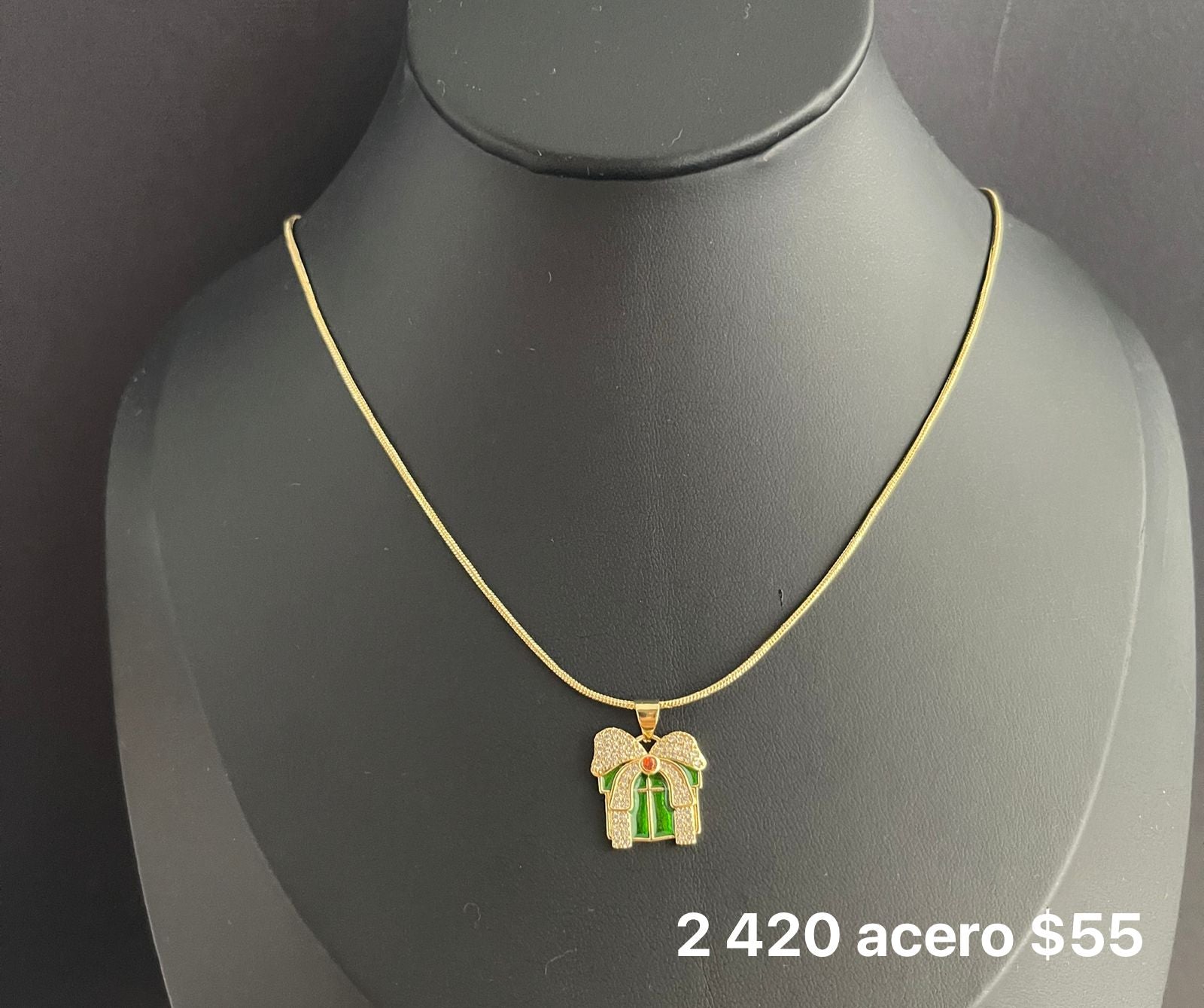 Collar navideño acero inox