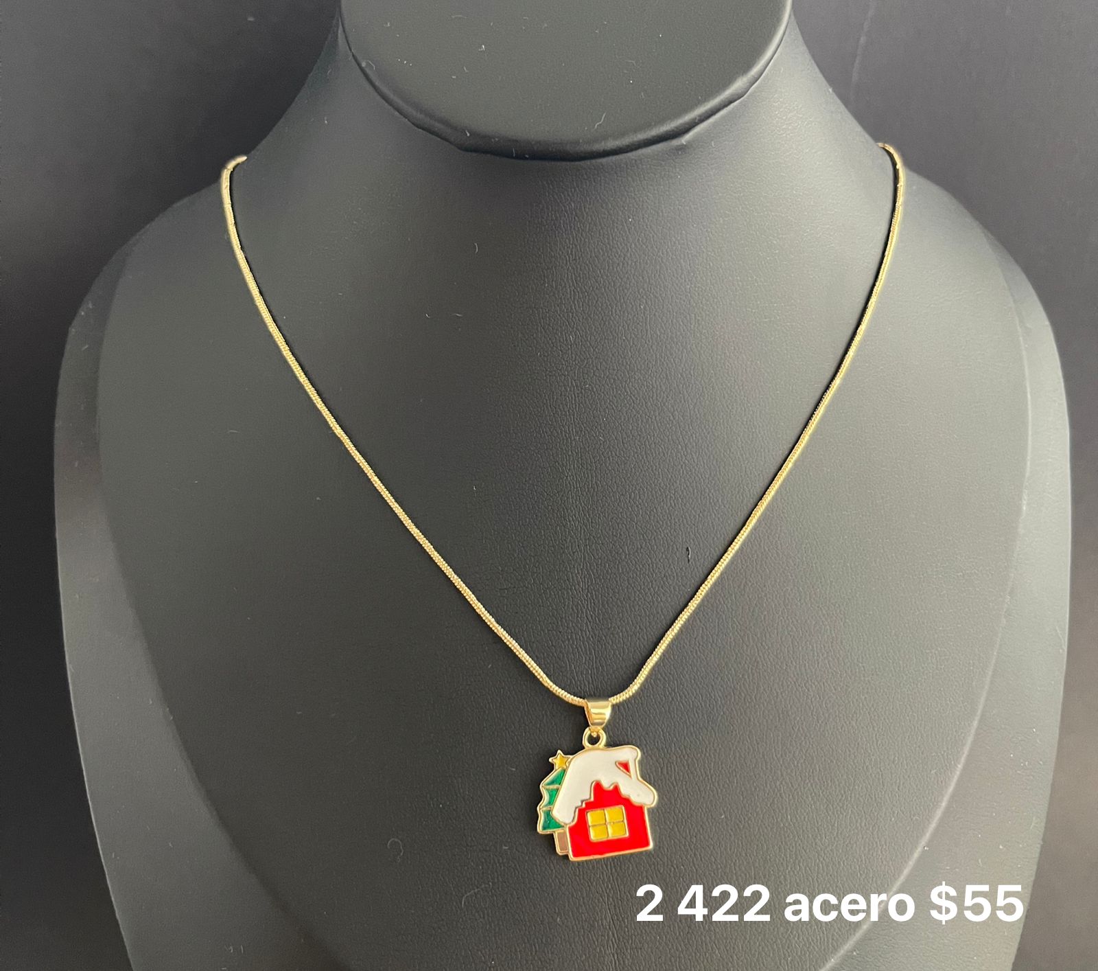 Collar navideño acero inox