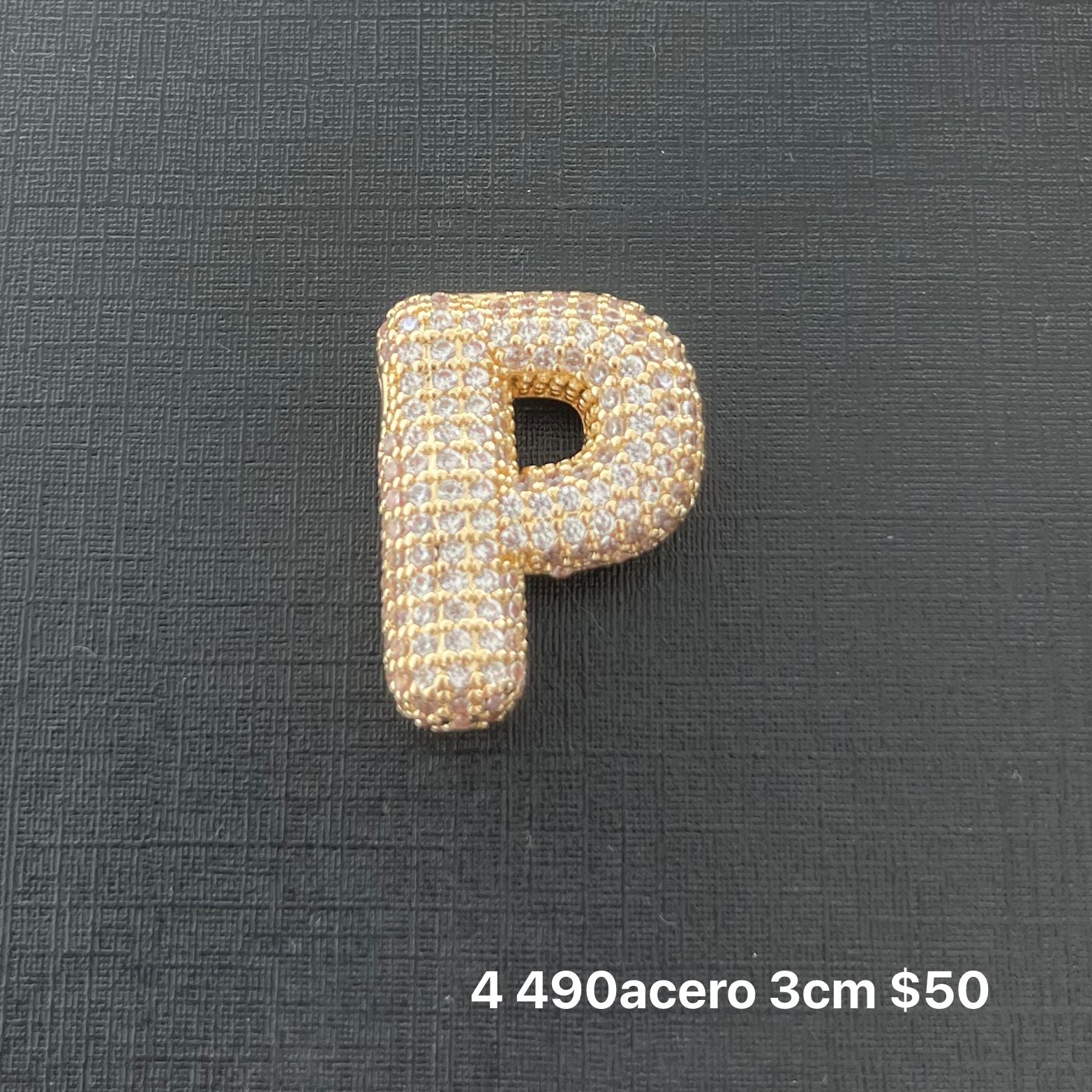 Letra transversal acero y zirconia