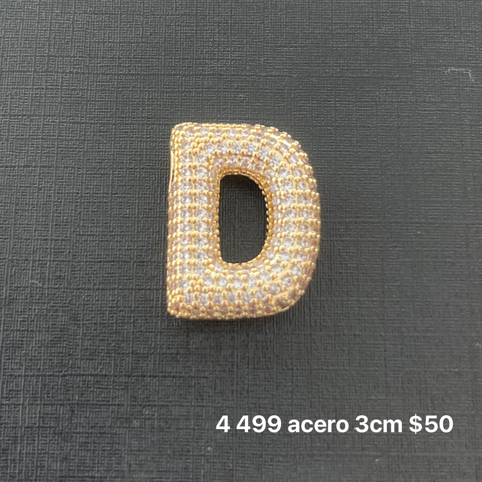 Letra transversal acero y zirconia