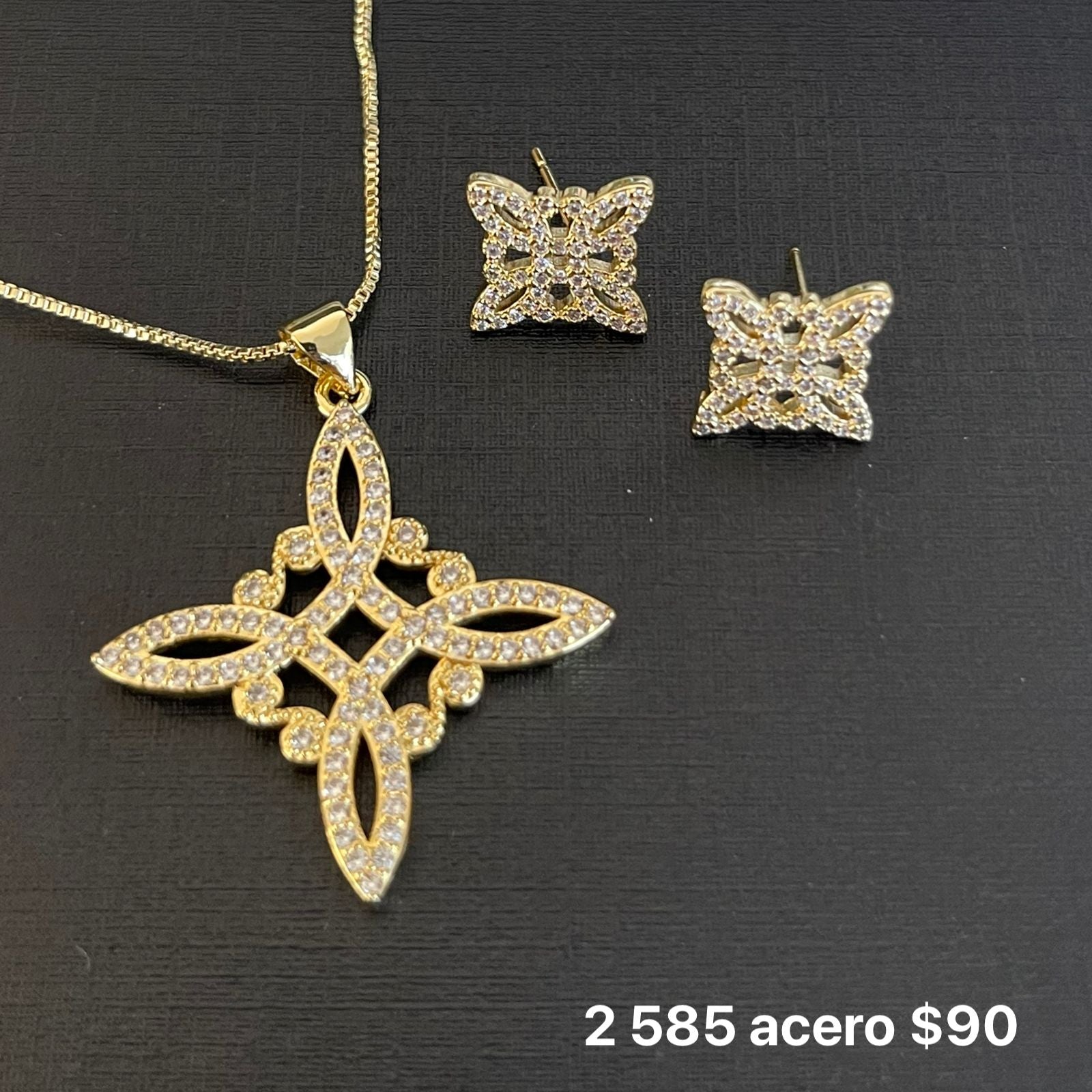 Set acero collar y aretes