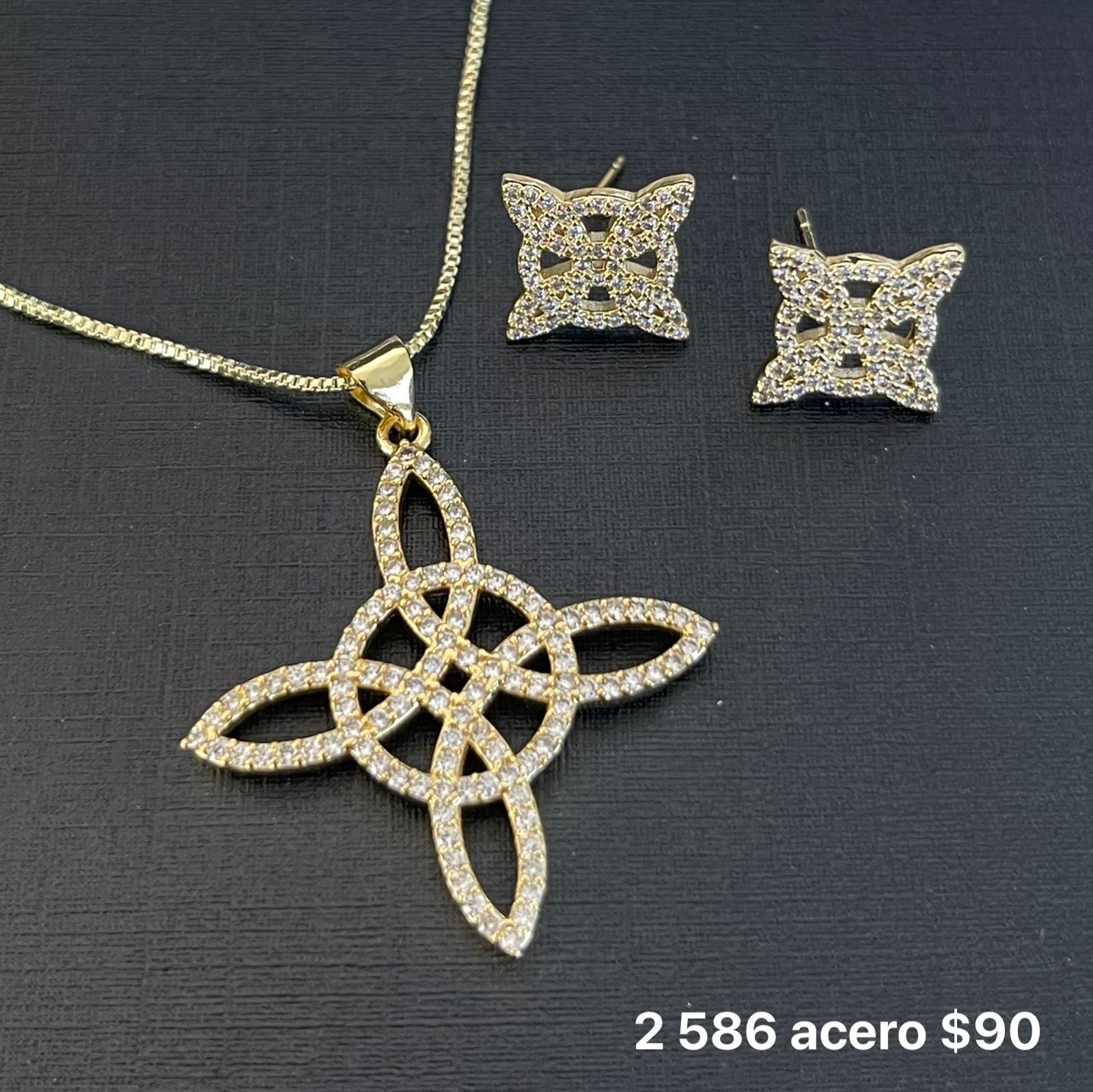 Set acero collar y aretes