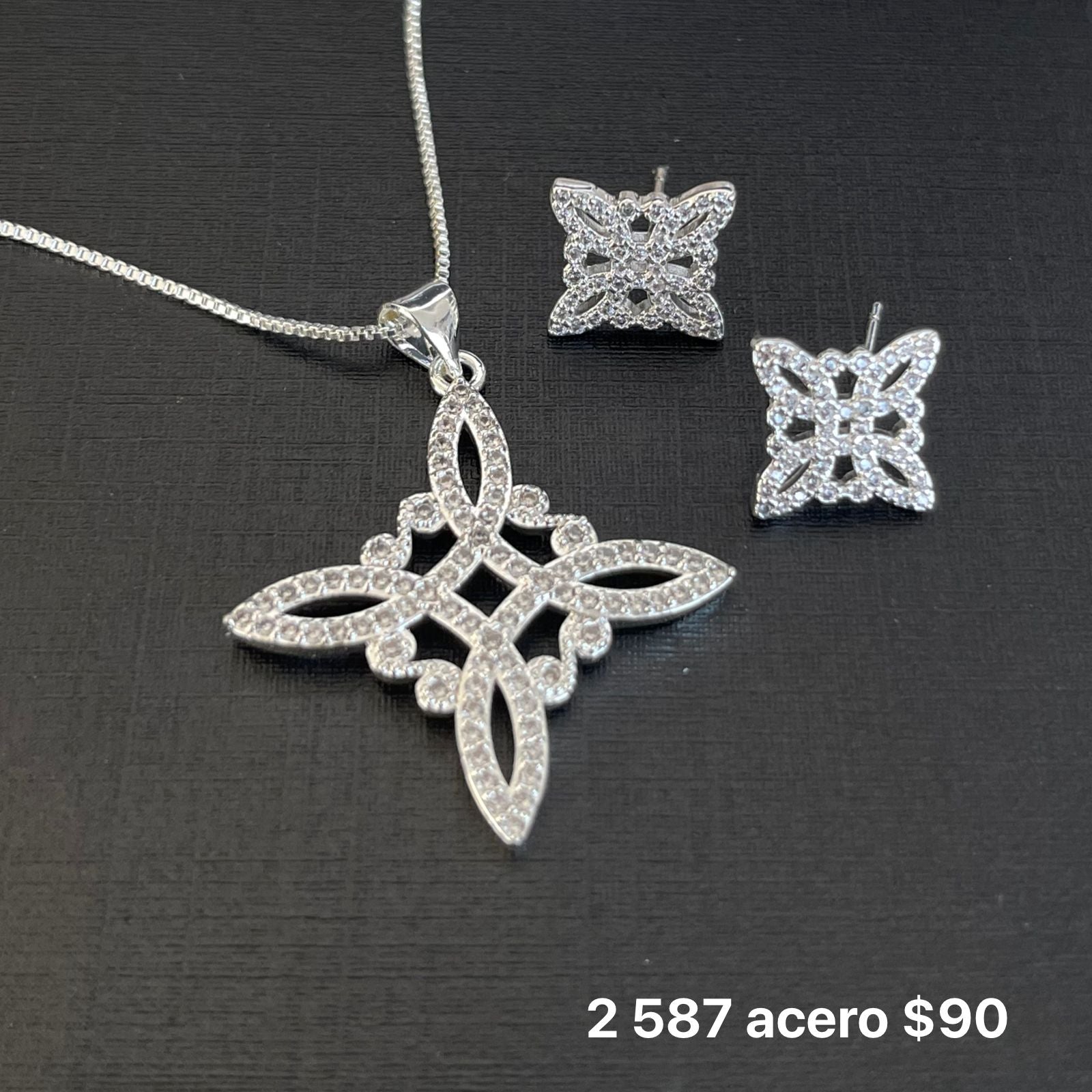Set acero collar y aretes