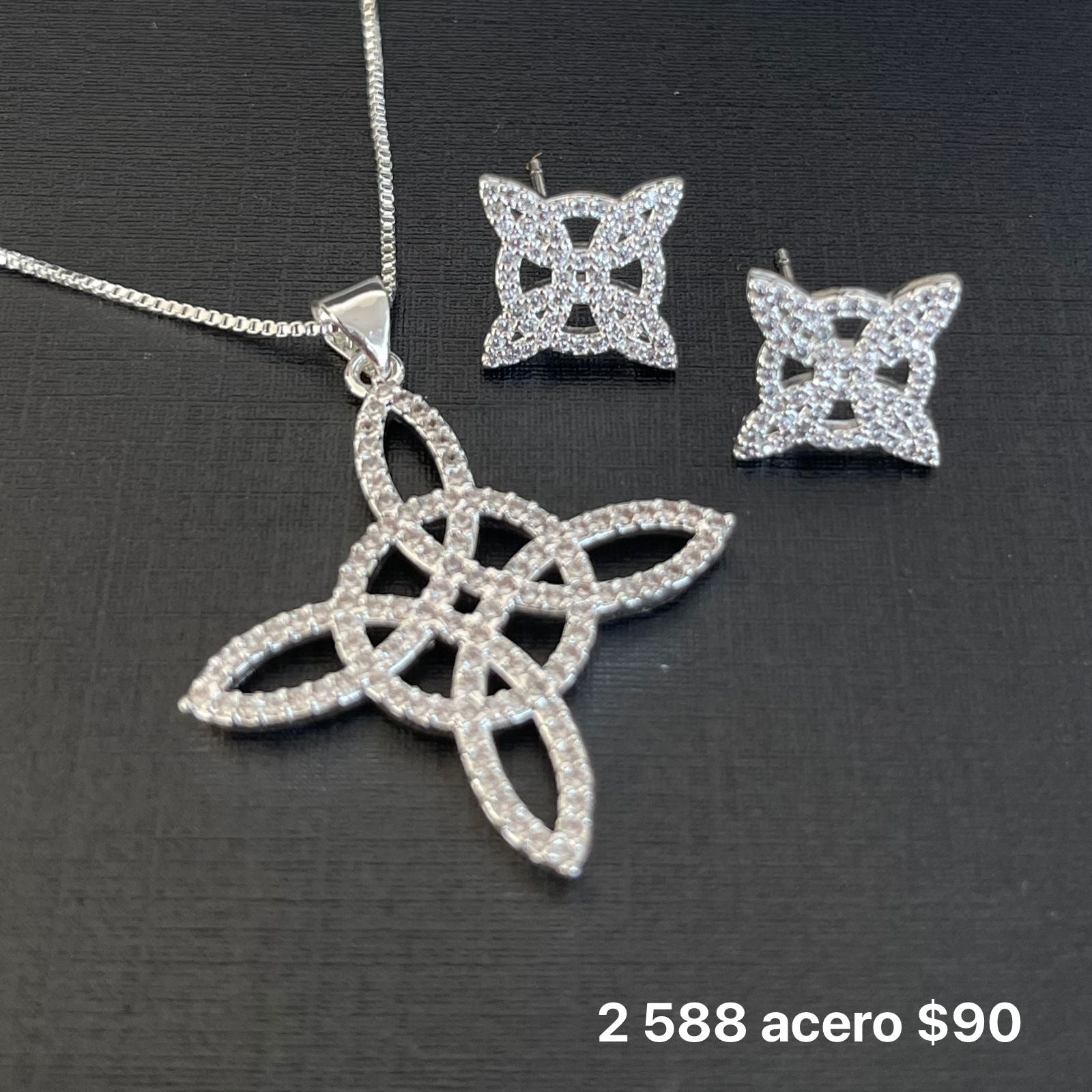 Set acero collar y aretes