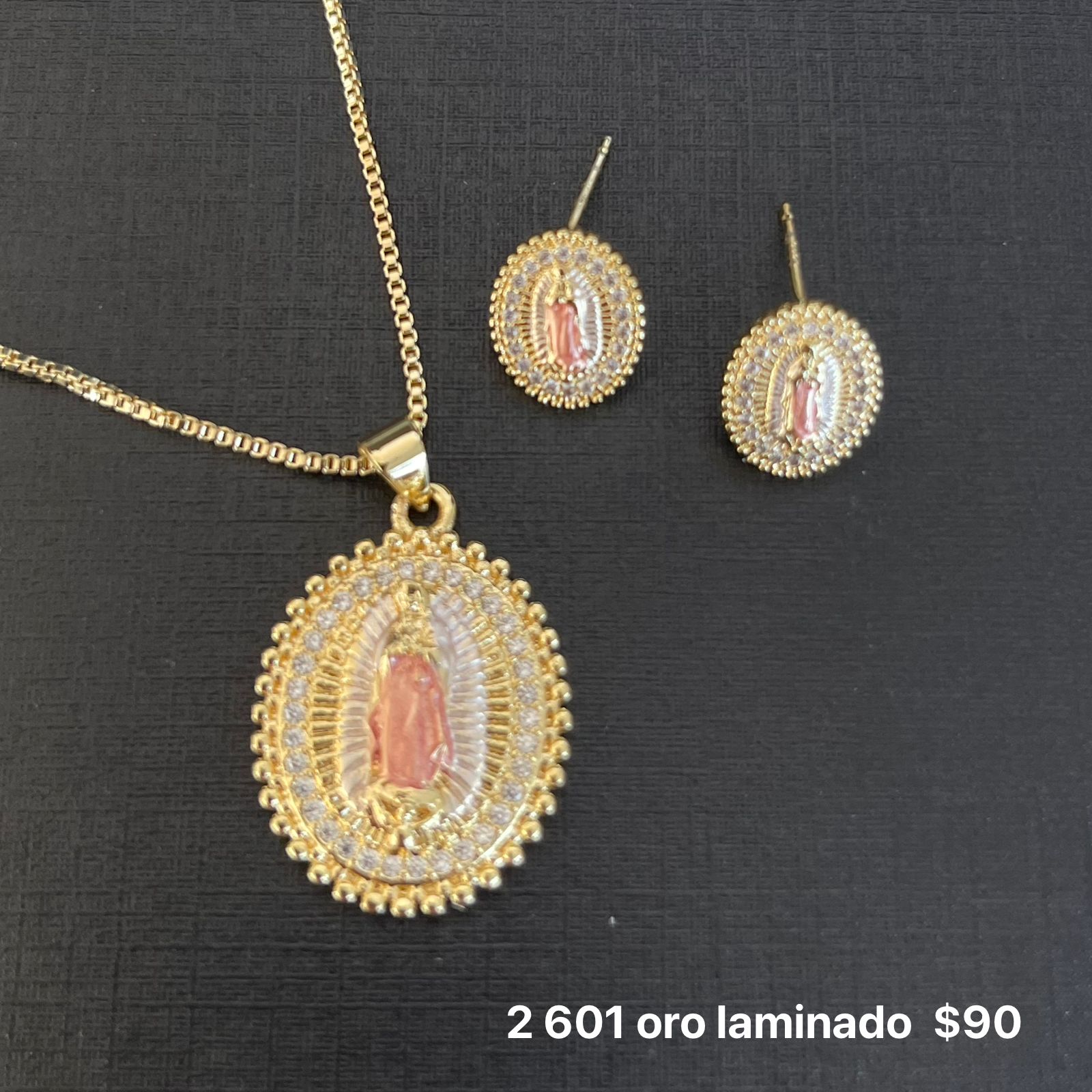Set collar y aretes oro laminado