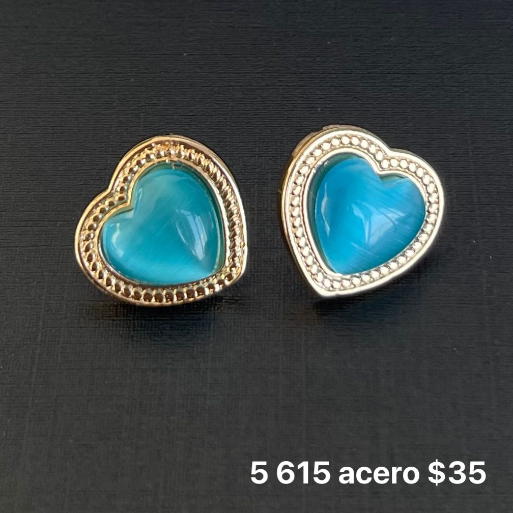 Aretes acero con cristal