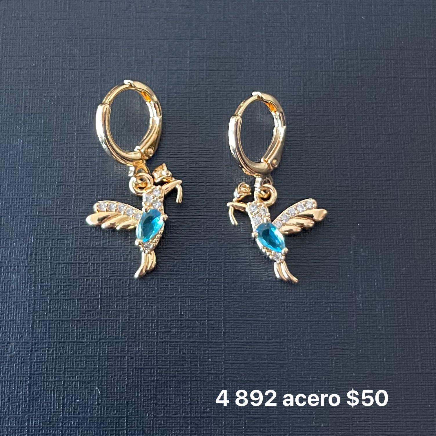 Aretes acero y zirconia