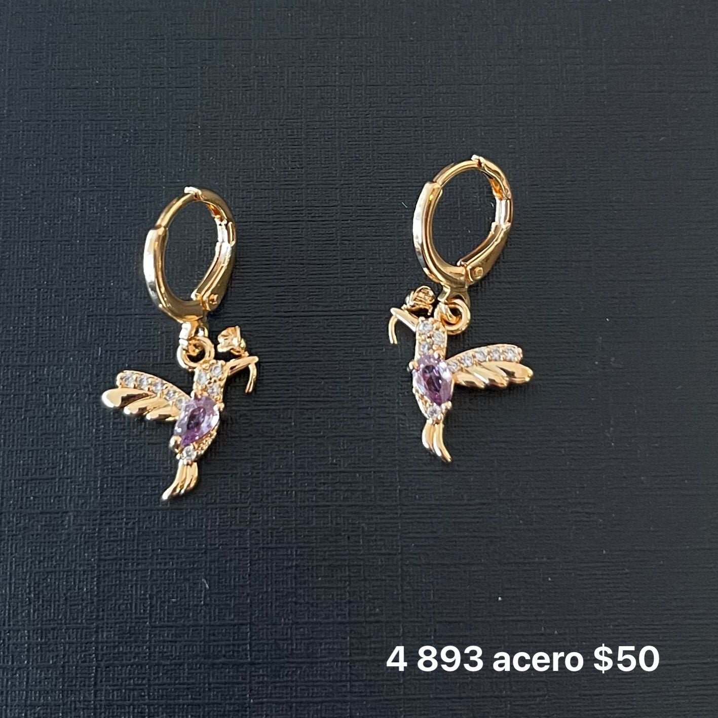 Aretes acero y zirconia