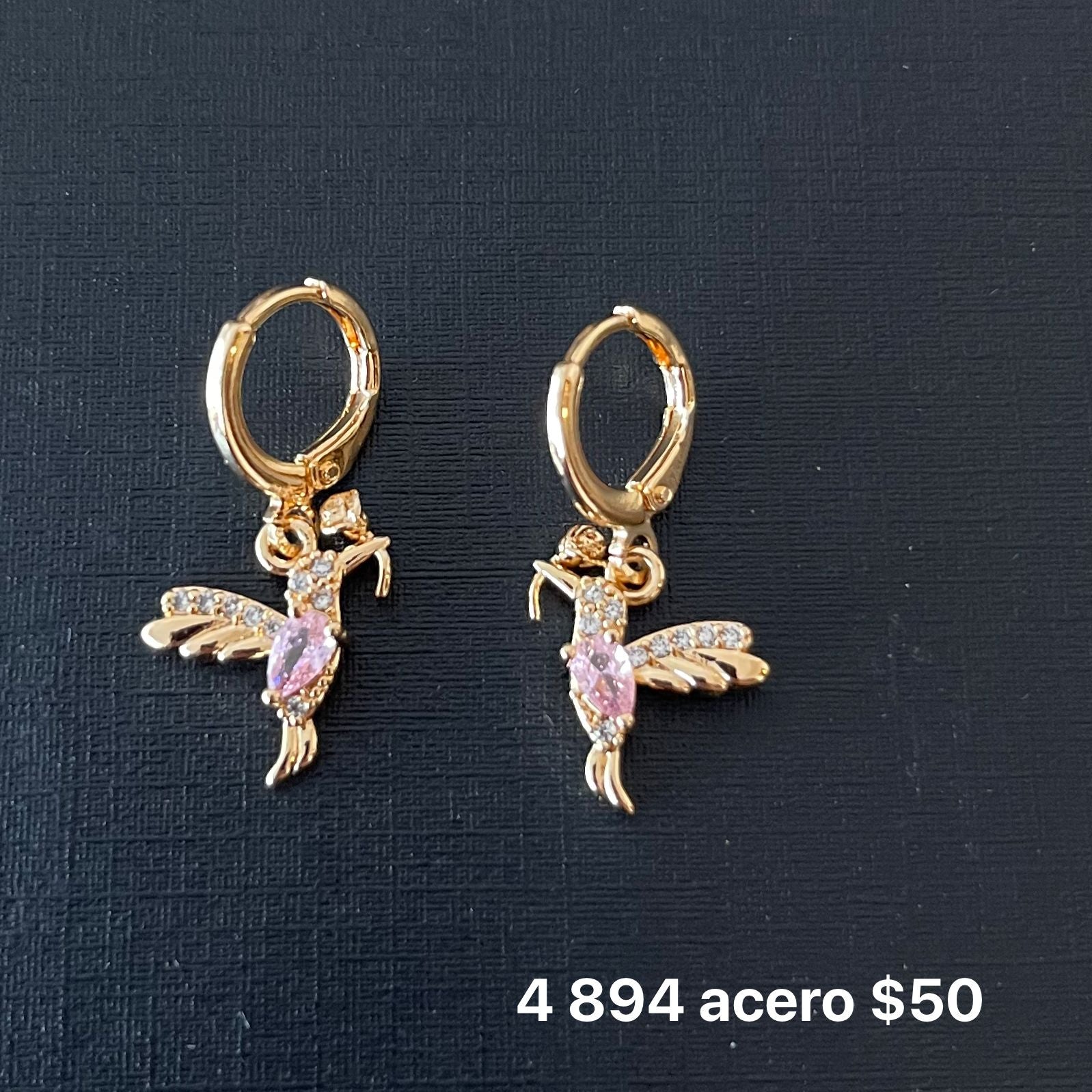 Aretes acero y zirconia