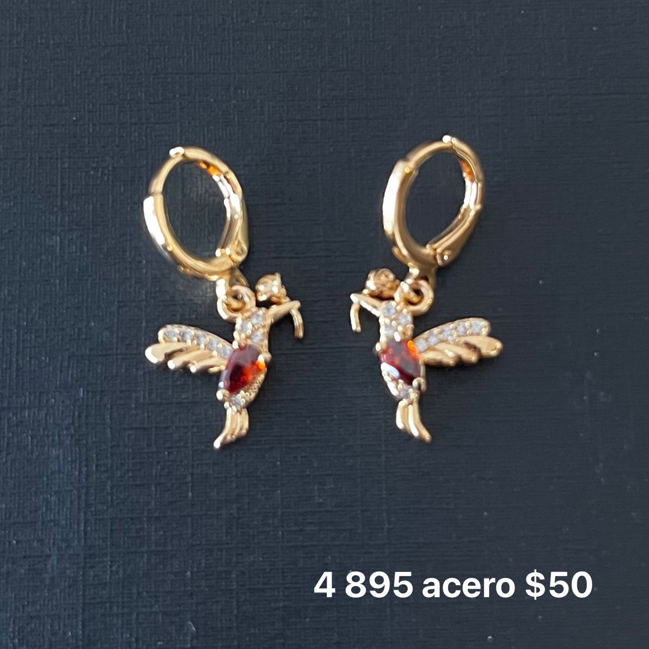 Aretes acero y zirconia