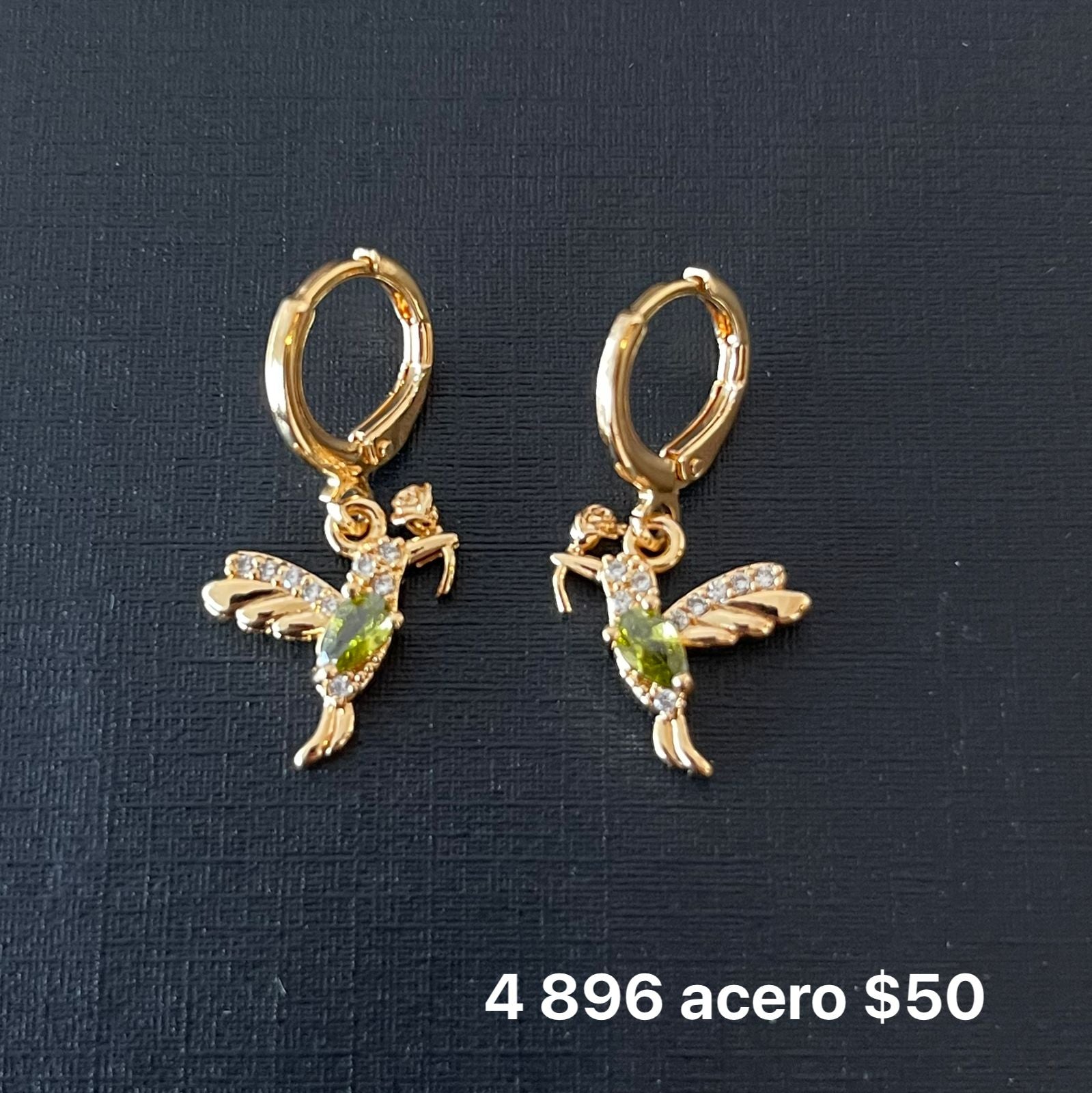 Aretes acero y zirconia