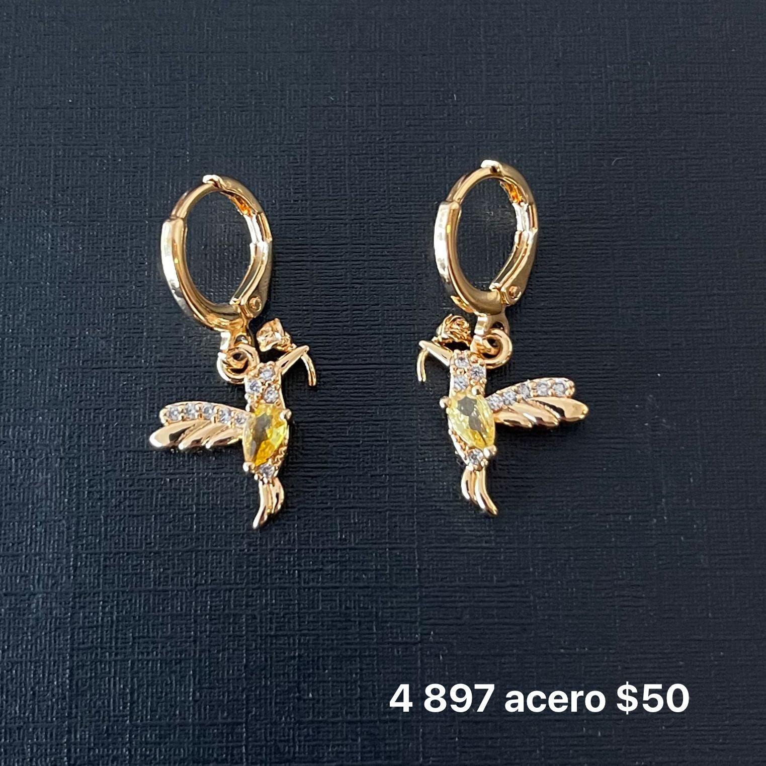 Aretes acero y zirconia