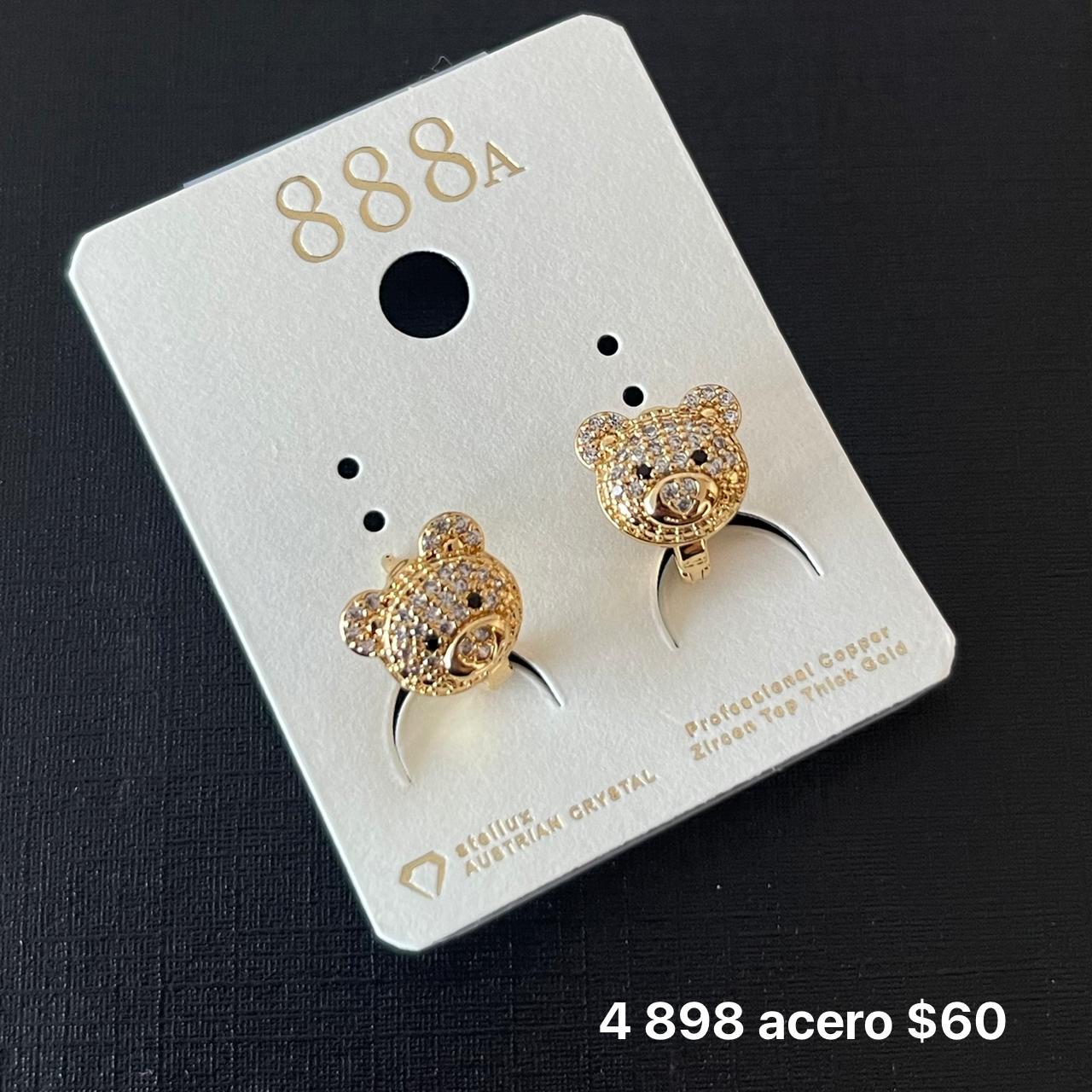 Aretes acero y zirconia