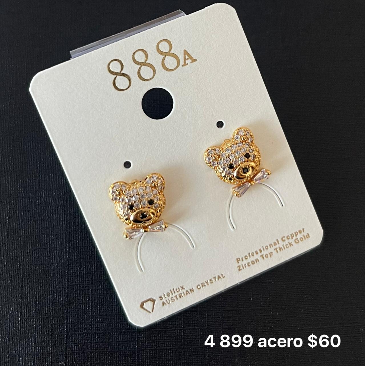 Aretes acero y zirconia