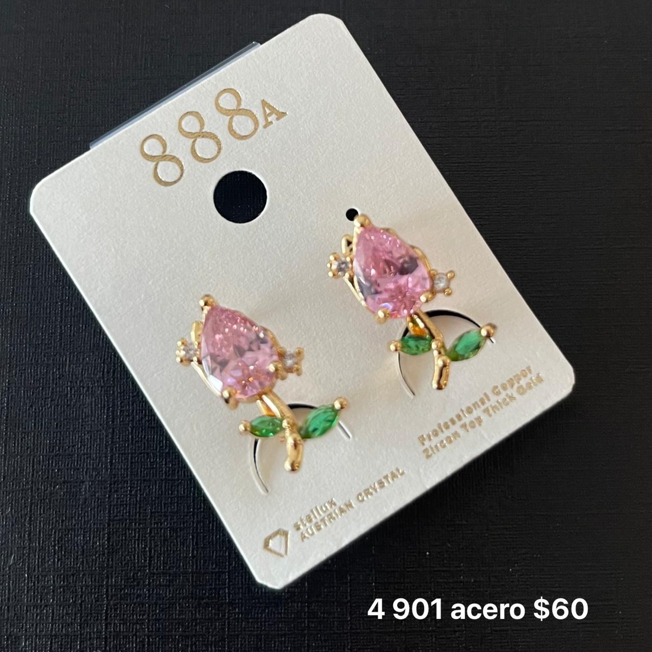 Aretes acero y zirconia