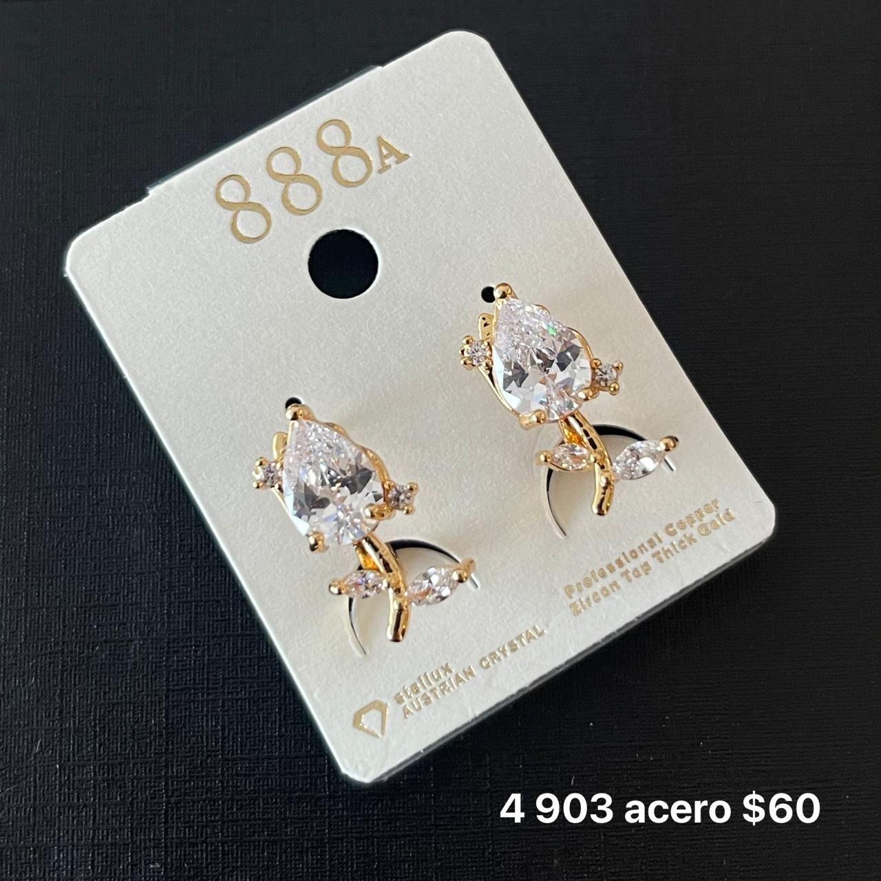 Aretes acero y zirconia