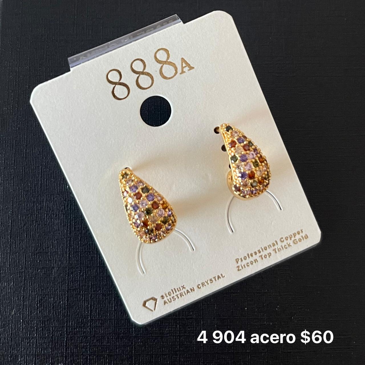 Aretes acero y zirconia