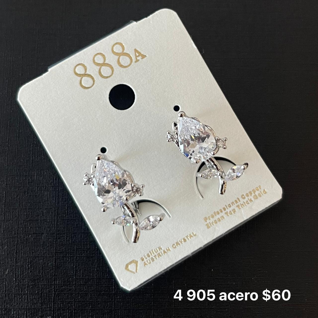 Aretes acero y zirconia