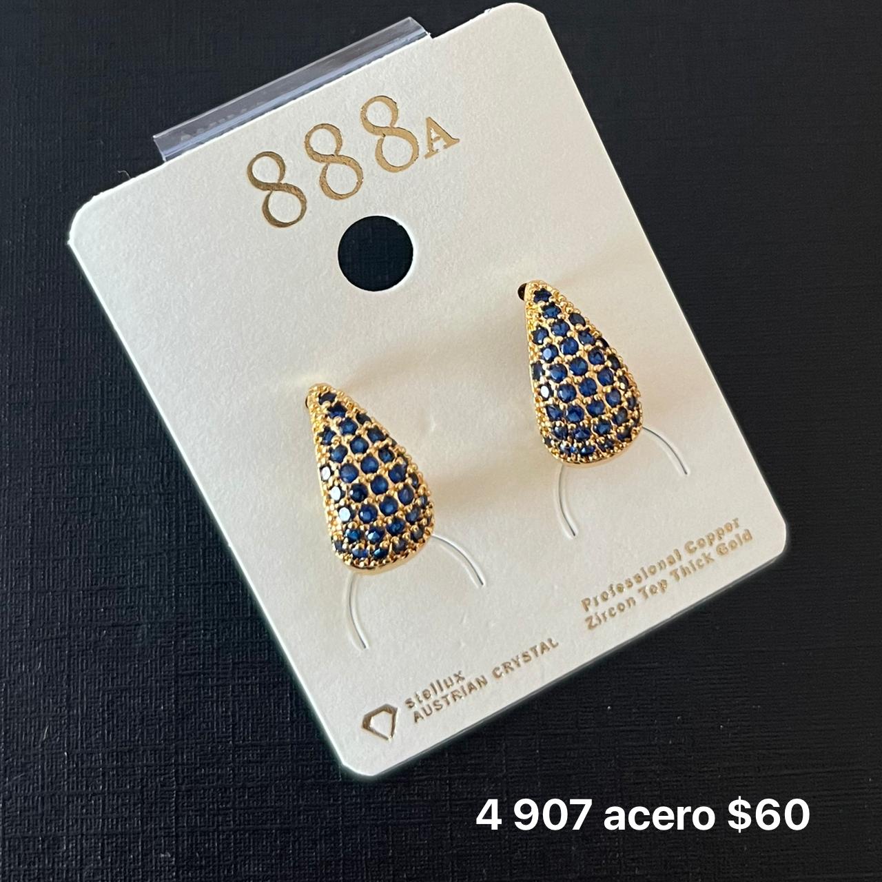 Aretes acero y zirconia