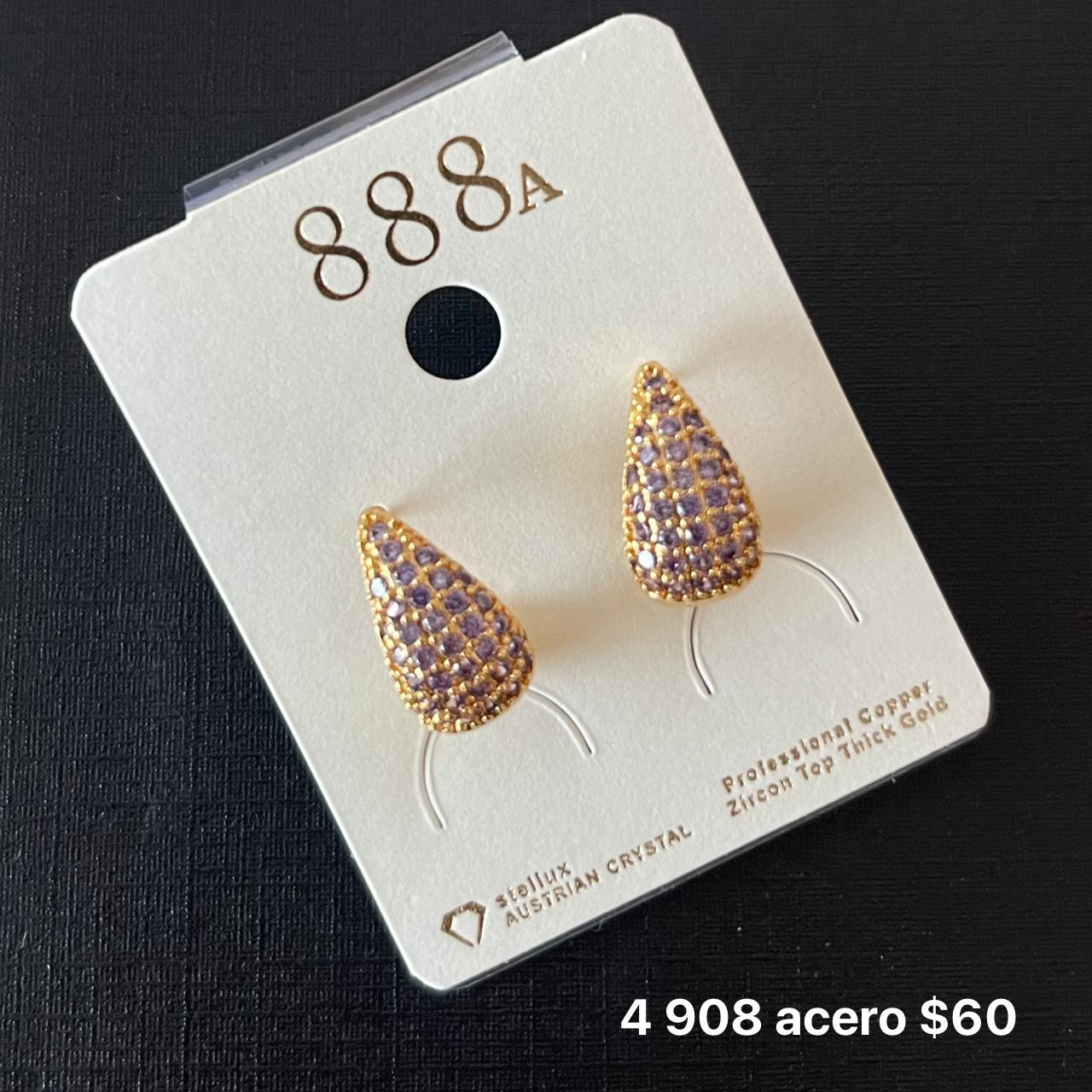 Aretes acero y zirconia