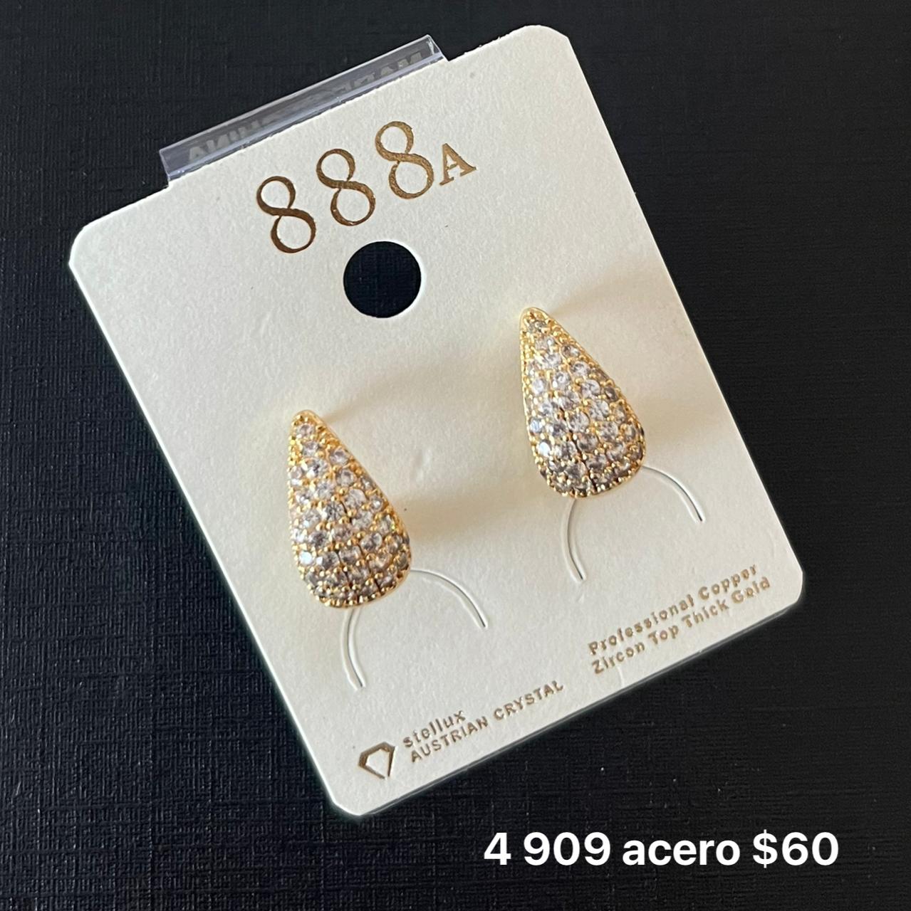 Aretes acero y zirconia