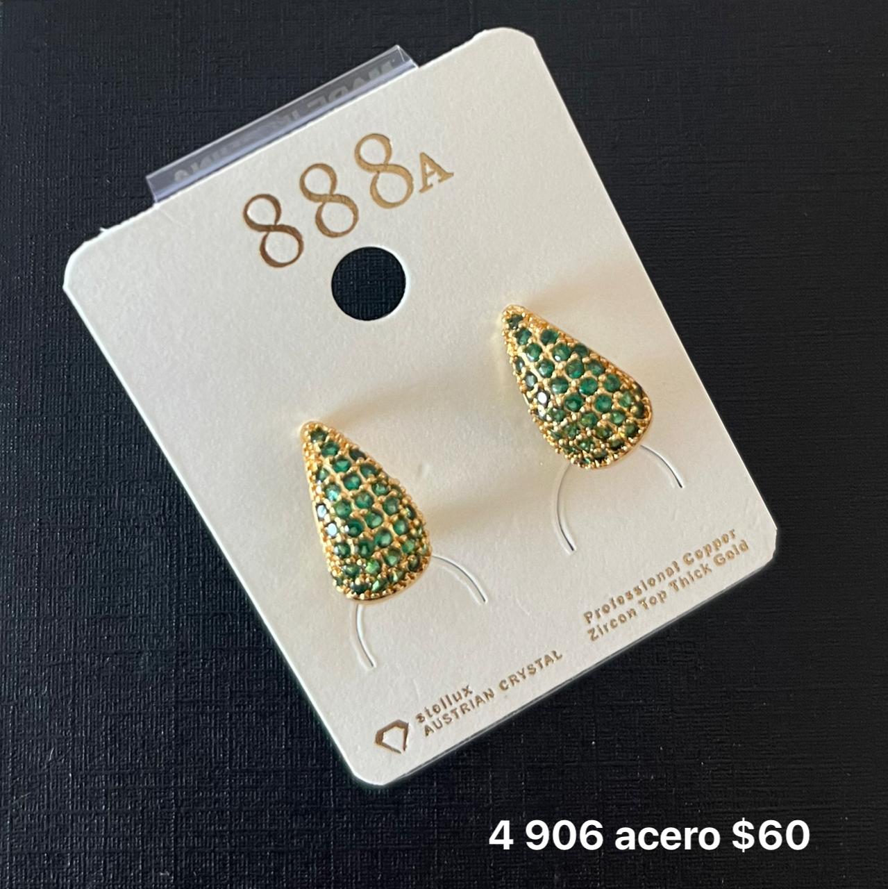 Aretes acero y zirconia