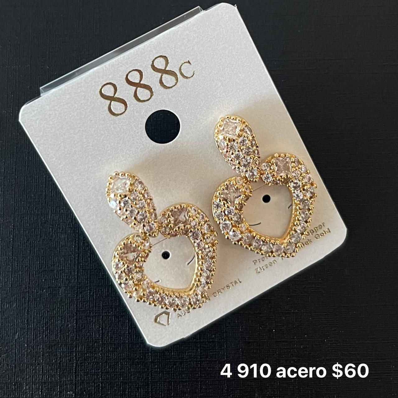 Aretes acero y zirconia