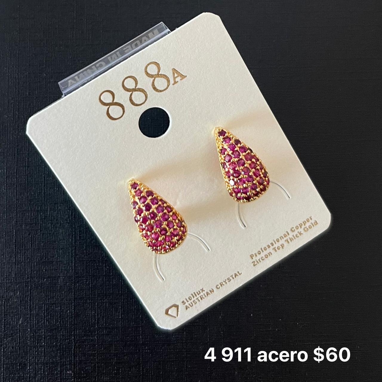 Aretes acero y zirconia