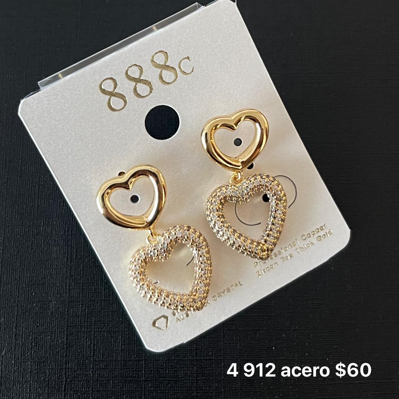 Aretes acero y zirconia
