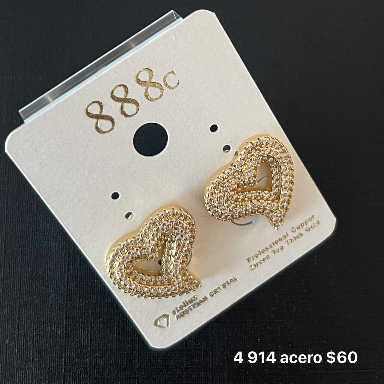 Aretes acero y zirconia