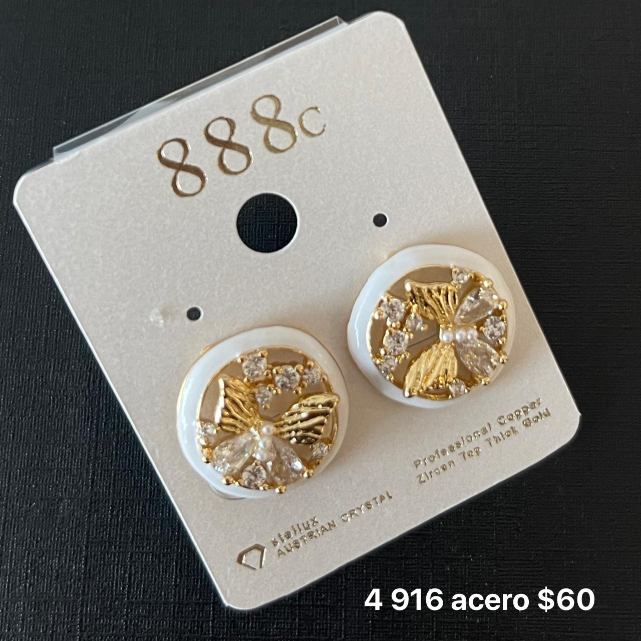 Aretes acero y zirconia