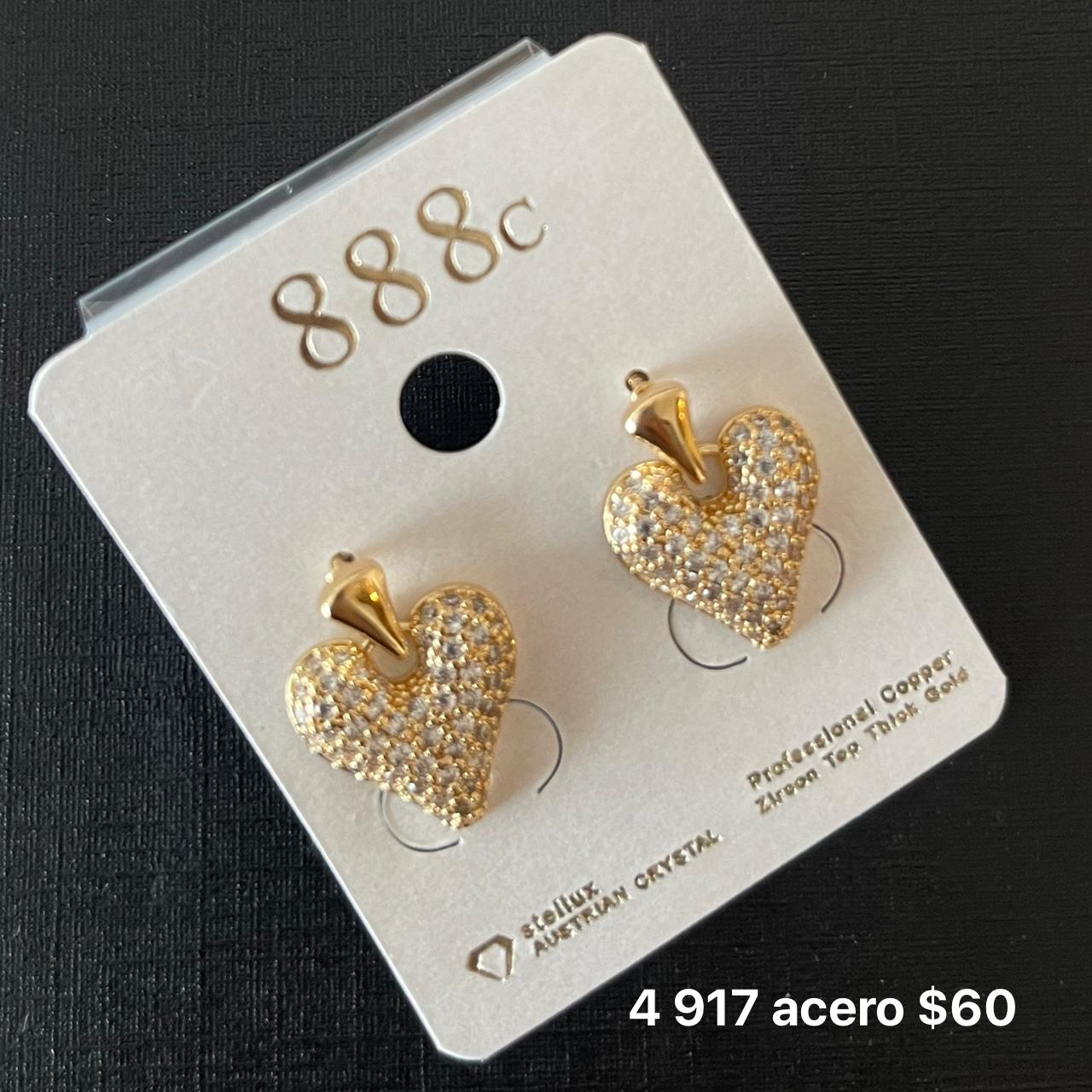 Aretes acero y zirconia
