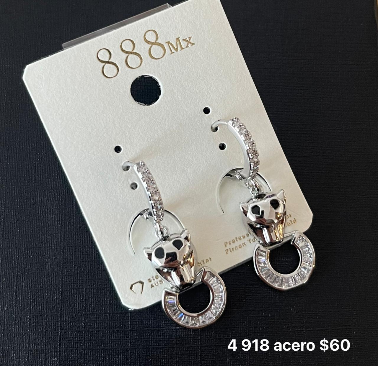 Aretes acero y zirconia