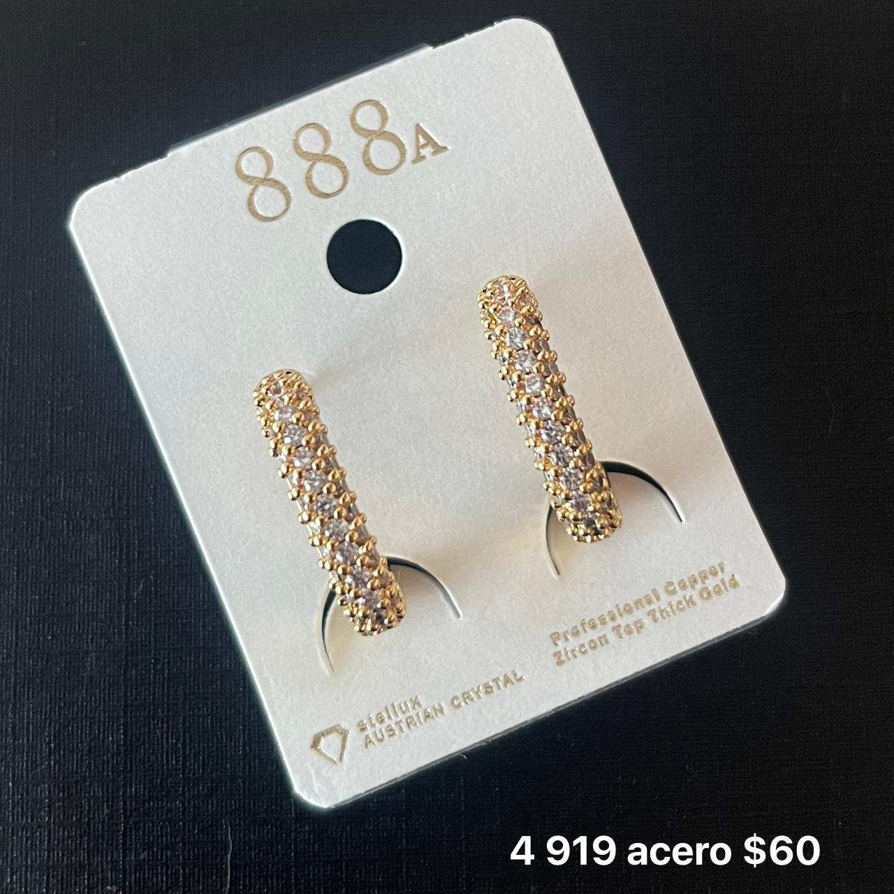 Aretes acero y zirconia