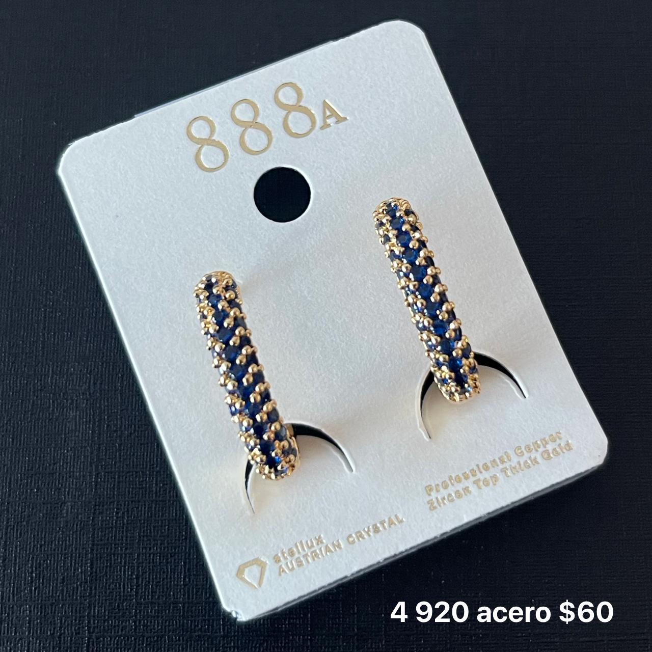 Aretes acero y zirconia